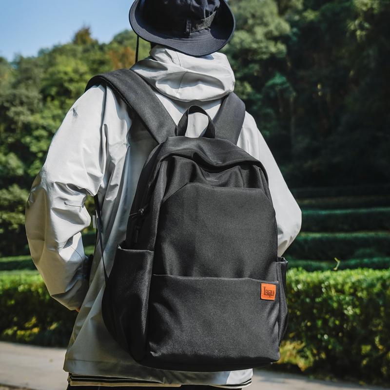 Women Solid Color Backpack Men's Backpack Lightweight Travel Computer Bag Student Schoolbag
