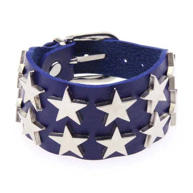 Creative Personality Punk Double Row Pentagram Bracelet Bracelet Simple Popular Versatile Couple Hand Ornament Chain