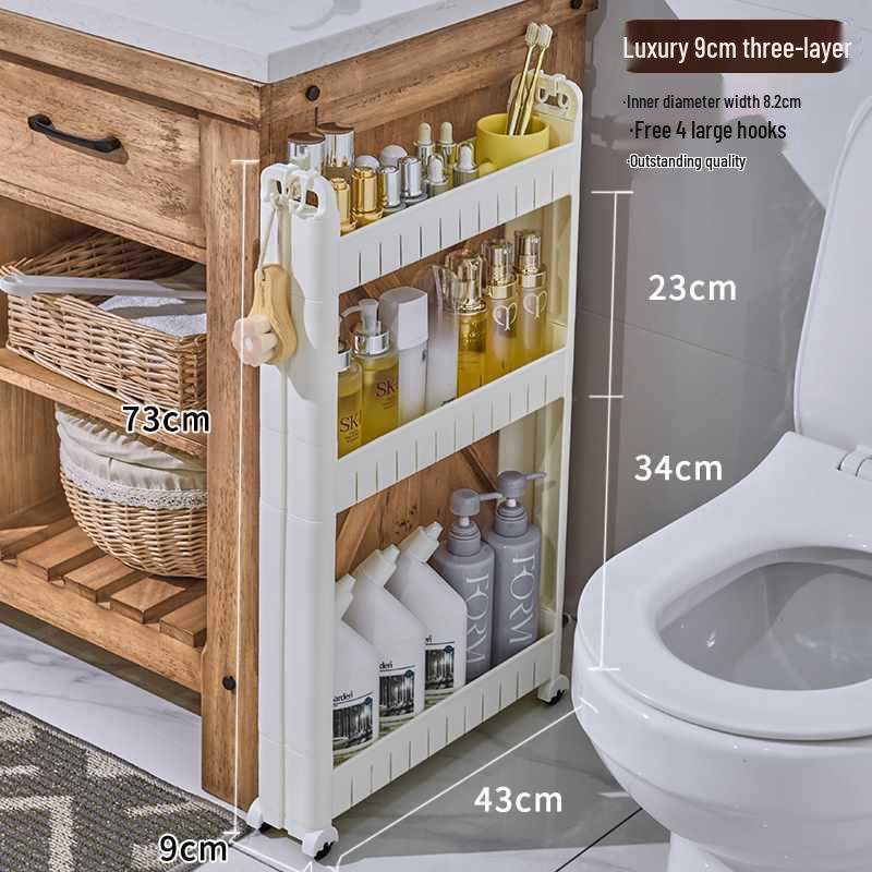 Ultra-Slim Gap Storage Rack for Kitchen, Bathroom, Fridge, Wall Corner, Bedside, and Living Room.