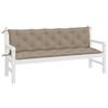 VidaXL Set of 2 Garden Bench Cushions, Bench Cover with String Ties, Waterproof Outdoor Cushion, Taupe 361724