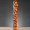 Karin Dragon Pillar Ornament: Solid Wood Twelve Zodiac Dragon Plate for Home Decor