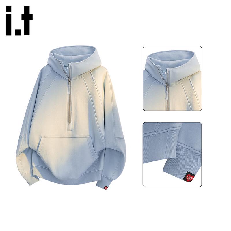 CHOCOOLATEit Women's Heavyweight Half-Zip Hooded Sweatshirt