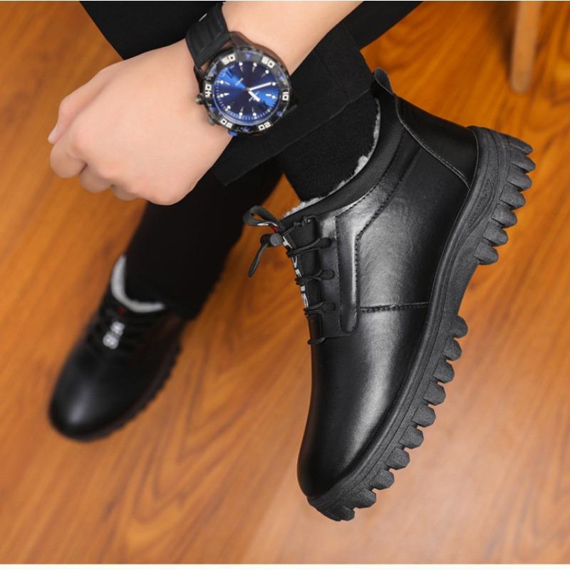 Men's cotton shoes winter velvet thickened warm casual trendy shoes high-top snow boots