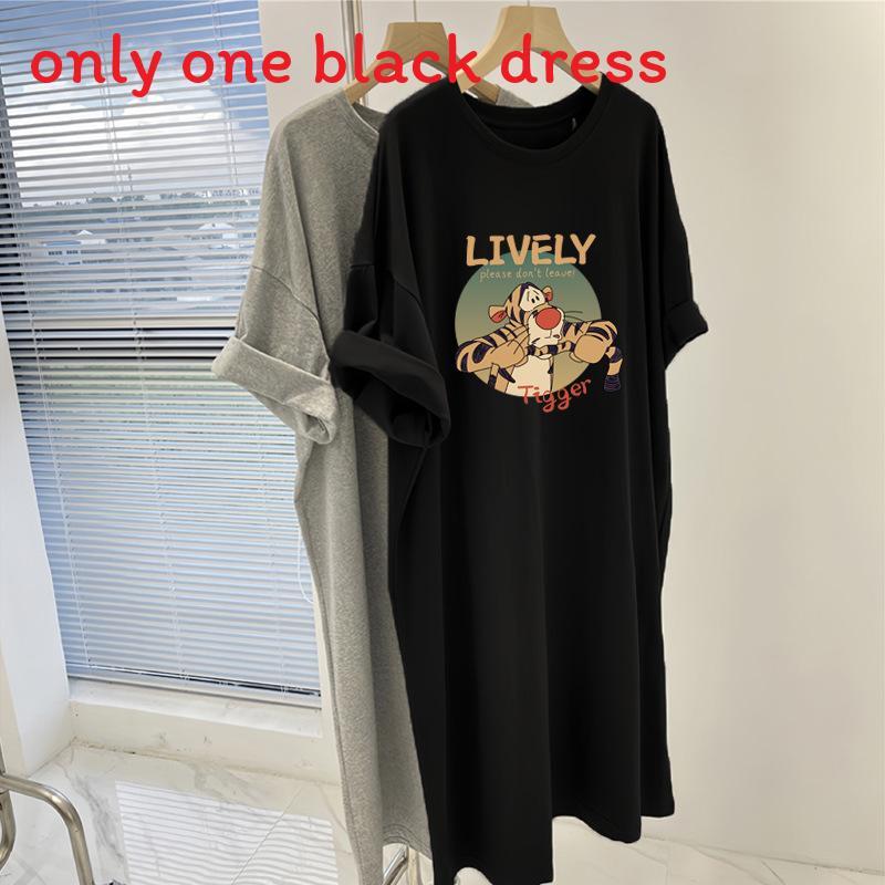 Summer Cartoon Pattern T Shirt Dress With Relaxed Fit For Casual Women