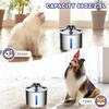 Pet Water Fountain 304 Stainless Steel Automatic Cat Drinking Fountain  2.5L Smart Water Dispenser with Transparent Window