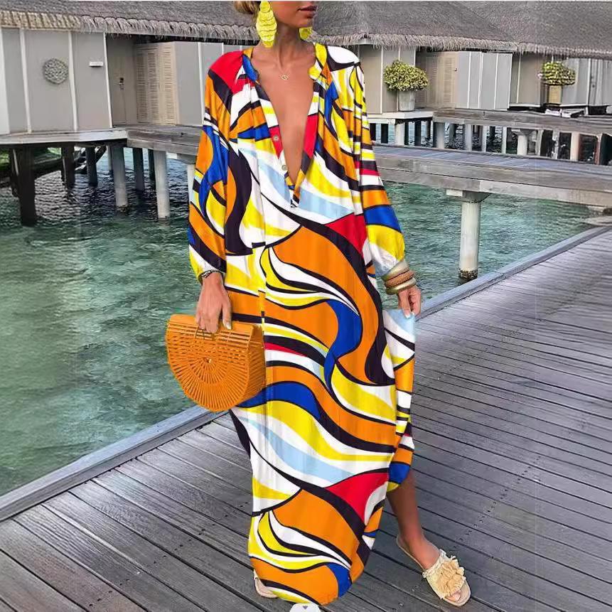 Women's Floral Print V-Neck Short Sleeve Top and Wide Leg Pants Casual Outfit Set