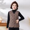Women's Short Cotton Vest for Autumn/Winter Sleeveless Outer Jacket Warm Fashionable Cardigan-Style Gilet