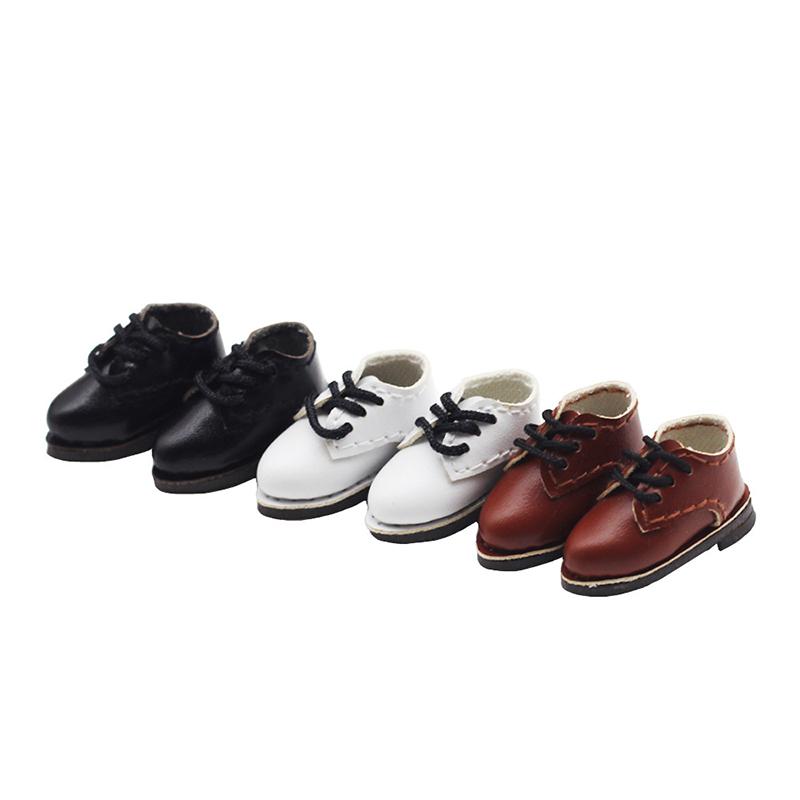 Ob11 Dod 1/12 Bjd Doll Shoes Casual Hand-Made Faux Pu Leather Doll Shoes