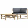 Maison Exclusive - Salon de jardin 2 pcs avec coussins gris foncé Bambou