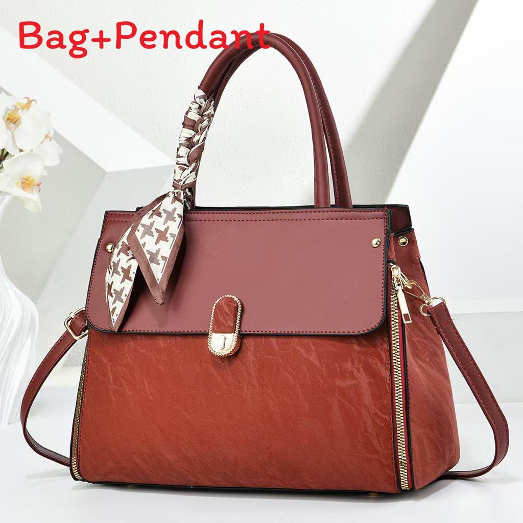 Casual Fashion Pu Bag For Women With Contrast Stitching And Spacious Storage