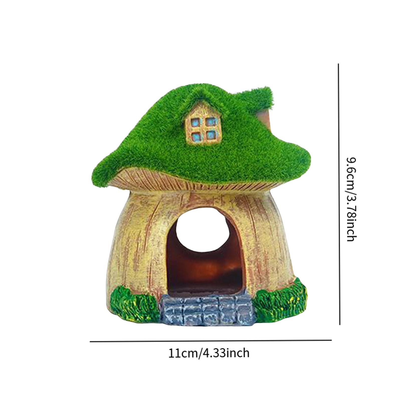 

Aquarium Mushroom House Hideaway Spawning Cave Fish Tank Decor Landscape Betta Table Reptiles Living Room Desktop Decoration зелёный