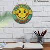 2D Flat, 1pc Round Aluminum Hanging Sign - "Don't Worry Be Happy" Retro Smiley Face Metal Wall Art, Vintage 70s Groovy Style, Perfect for Boho Home
