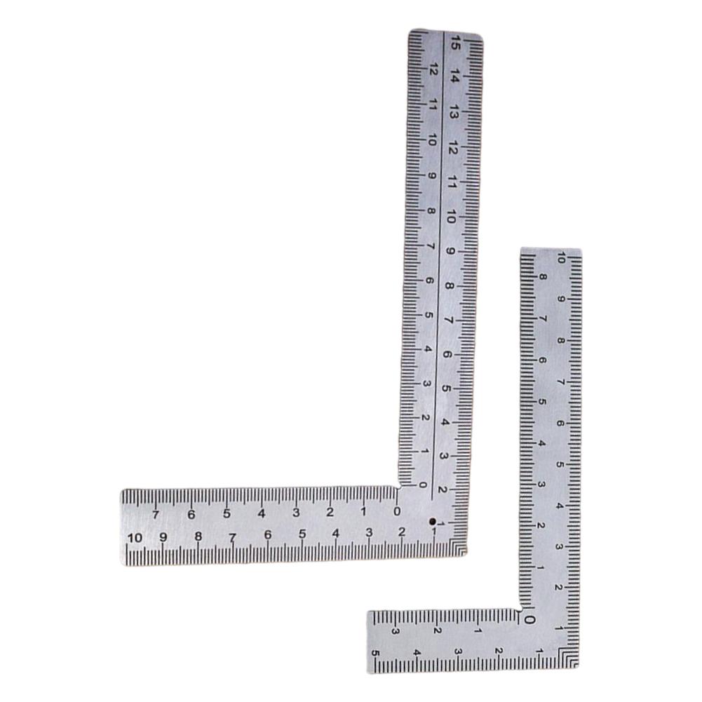 2 Stück Mini-Rechtwinkliges Lineal Edelstahl-Winkelmesser 90-Grad-Drehlineal Präzisions-Bauwinkel Mini-Rahmenlineal