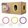 Cat Tunnel Self Groomer for Cardboard Boxes, DIY Grooming Brush Scratcher Ring, Hands-Free Massage Comb House Door Hole Aid