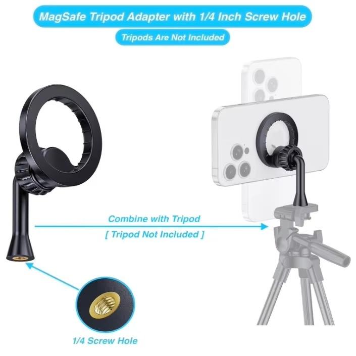 Magnetic Tripod Mount Adapter For Magsafe Phones Magnetic Holder Stand For Iphone Video Photography