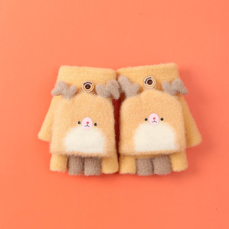 Neue Xuehuaxiu Kinderhandschuhe zum Warmhalten Kindergarten Baby niedliche Cartoon Klappstrickhandschuhe Großhandel