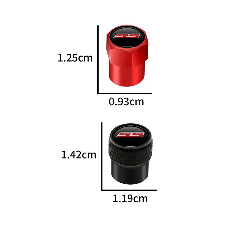 4Pcs Car Styling SS Logo Emblem Metal Car Wheel Tire Cover Air Valve Stem Caps For Cruze Camaro Captiva SS Sport
