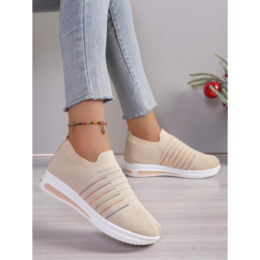 2025 Fall New Arrival Women's Chunky Sole Platform Sneakers - Sporty Knit Casual Shoes