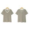 Summer Casual Striped T Shirt Pinstripe T-Shirt V-Neck T-Shirt Classic-Fit Short Sleeve T-Shirt for Female Women's Commuter Fashion T-Shirt