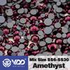 VDD High-Quality Mixed Size Rhinestones: SS6-SS30 Glass Crystal Hot Melt Adhesive Flat Back