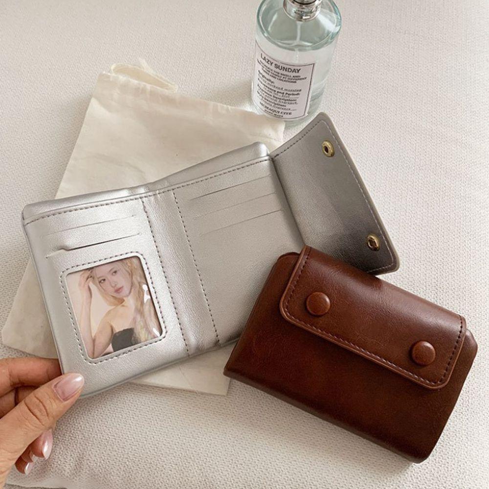 Fashion Soft Leather Korean Wallet Compact Multi-Card Slot Coin Purse PU Solid Color Card Holder Men Women