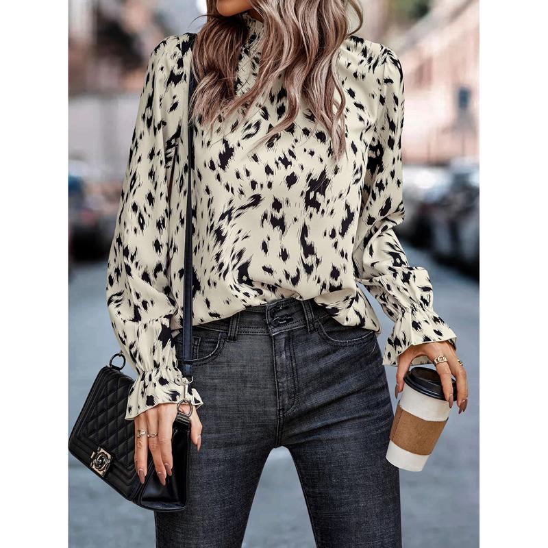 Blusa feminina manga longa com botões, casual, solta, lisa, top, camisa larga