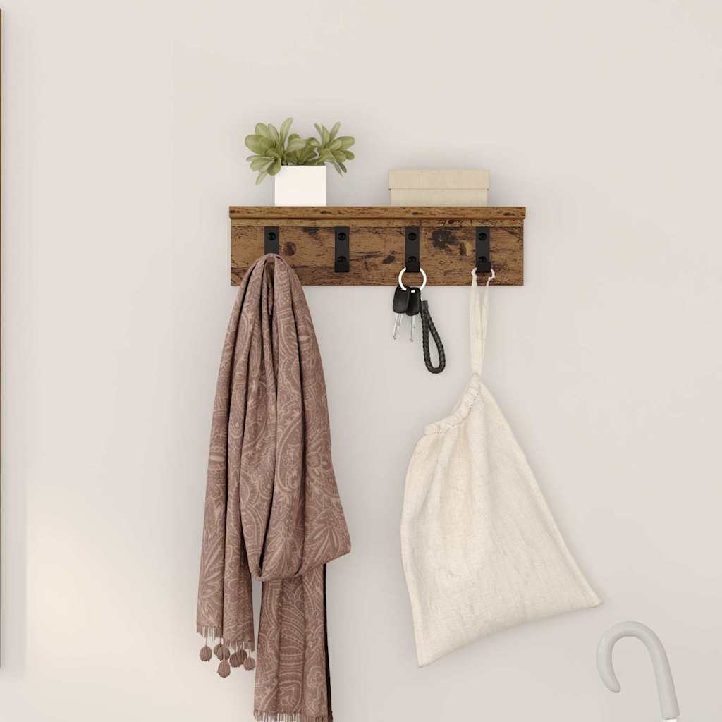 Wall Mounted Nightstand Reclaimed Wood 40 x 10.5 x 10.5 cm