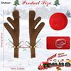Car Reindeer Antlers & Nose Christmas Costume Auto Decoration, Rudolph Reindeer Jingle Bell Added To Holiday Spirit