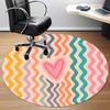 1pc Heart Waves Office Round Area Rug, Indoor Mat Suitable For Office, Under Office Chairs Bedroom Living Room Home Decor, Room Deco
