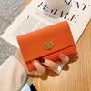 High-end 2 Folds Short Coin Purse Retro PU Leather Wallet Money Bag INS Style Card Wallets for Girls Students Gift