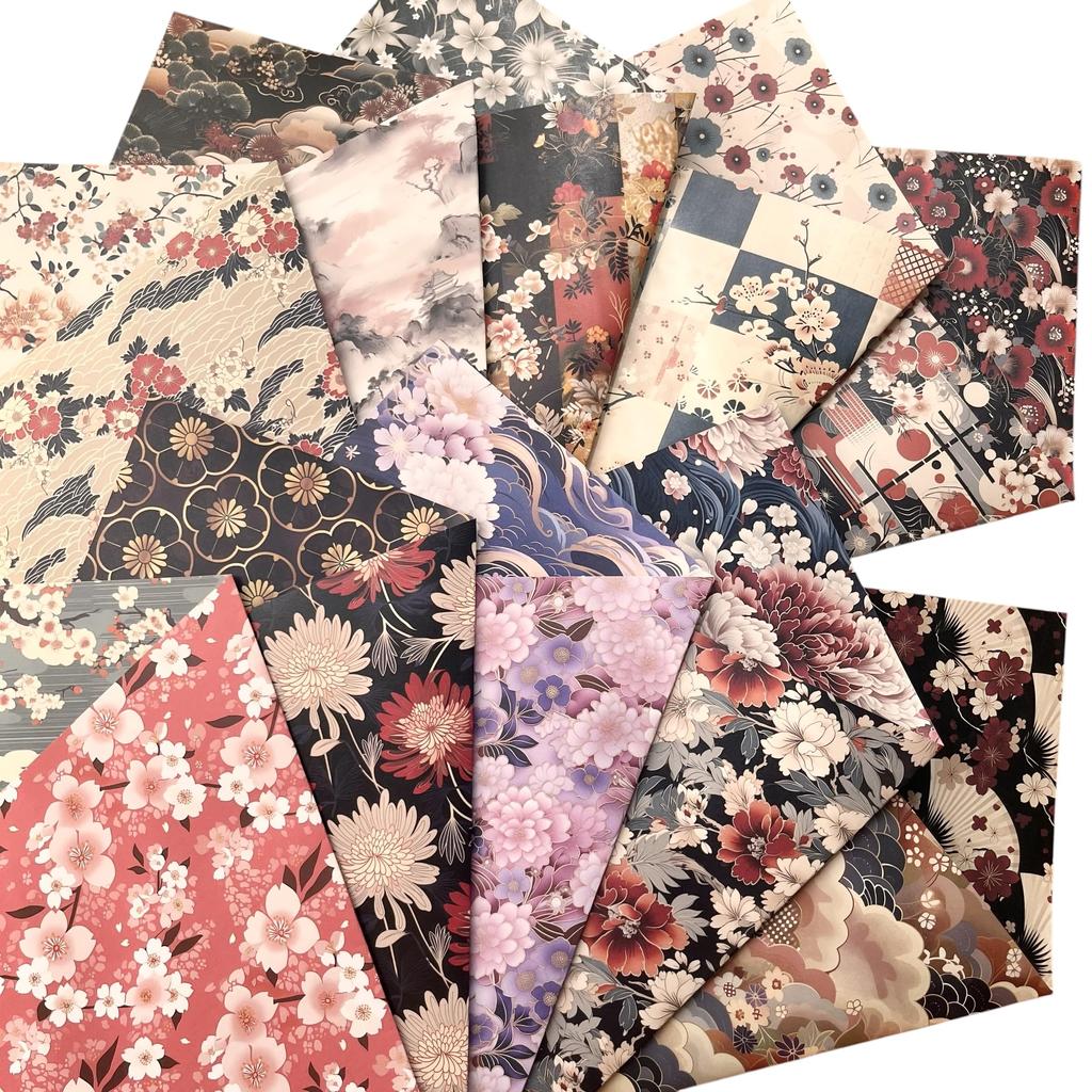 TOHYAN A4 Design Japanese Pattern Paper Wrapping 10 50 Made in Colorful Design Wrapping Material Junk Handmade Origami Double-Sided Paper,
