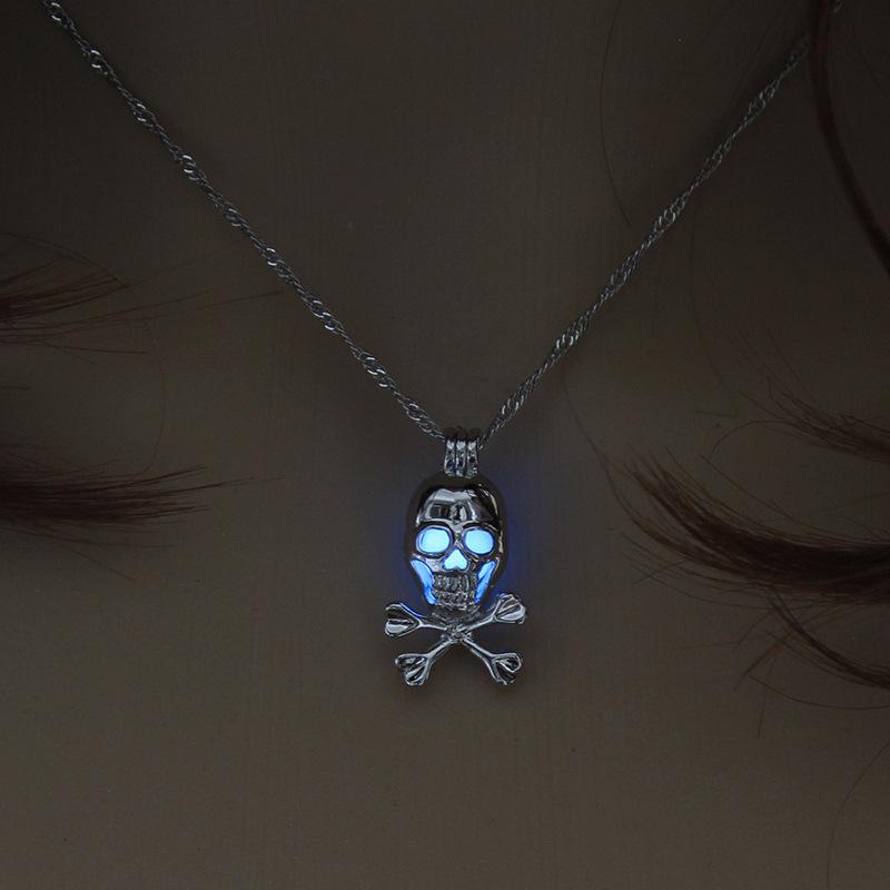 Collier clavicule crâne lumineux DIY pour bijoux d'Halloween