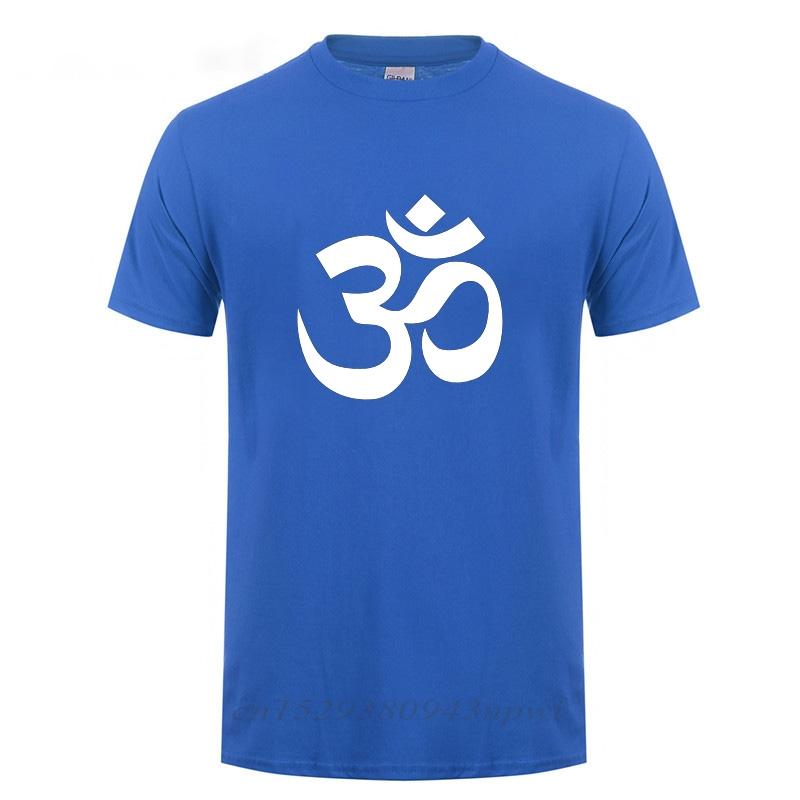 OM AUM SYMBOL  Relaxation TShirt For Male Men Funny Cotton Short Sleeve Streetwear JN BUDDHISM OM MANI PADME HUM T Shirt