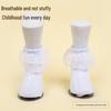 Children's White Cotton Lace Princess Socks - Breathable Mesh for Girls & Babies