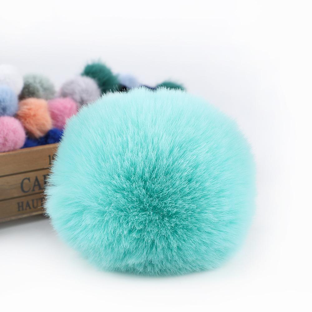 1 Pieces Faux Fox Fur Pom Pom Balls DIY Hat Beanie Accessories with Elastic Loop for Hats Keychains Scarves Gloves Bags Shoes