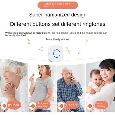 A96I-Patient Care Wireless Door Bell And Pager System, 4 Gear, 350M Range, For Disabled, Pregnant Woman US Plug