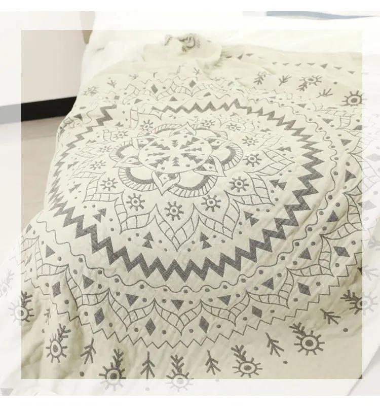 Nordische Überwurfdecke, Baumwolltuch, für den Sommer, kühl, klimatisiert, Steppdecke, Tagesdecke, weiches Sofa, Freizeitdecke für Betten, Einzel- und Doppel
