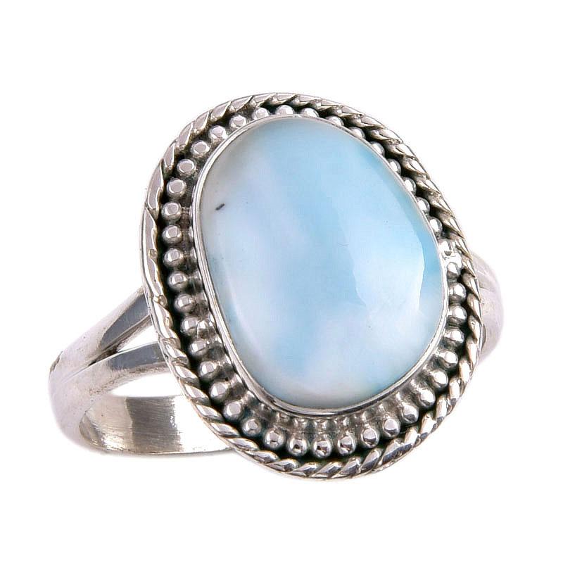 Natural Republic Larimar Gemstone 925 Sterling Silver Jewelry Ring Size 9.9 A9u10