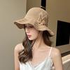 Fisherman Hat Three-Dimensional Flower Decoration Summer Sun Hat Hollow Crochet Large Brim Sun Protection Hat