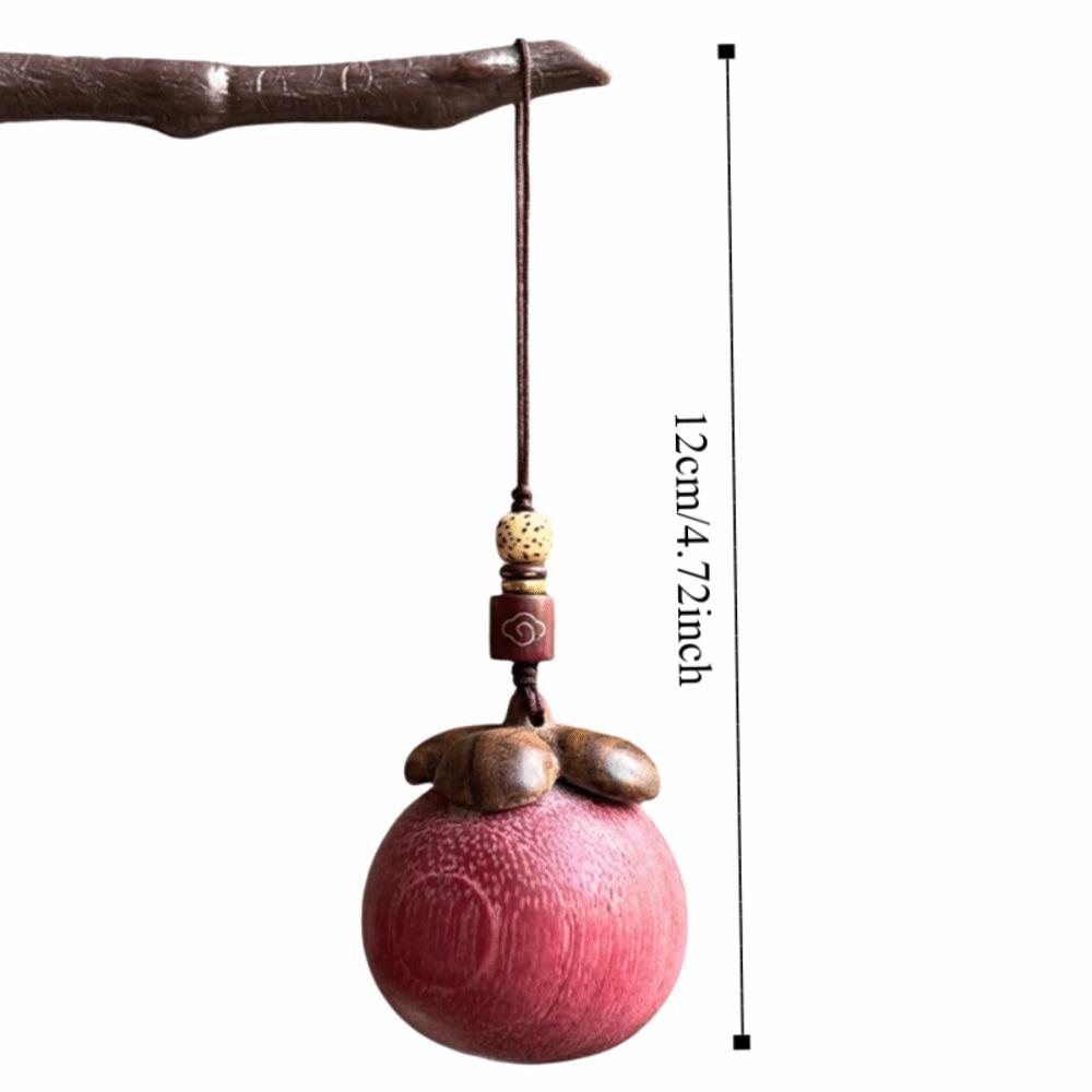 Strawberry Wooden Pendant Phone Chain Mangosteen Car Keyring Cute Sandalwood Keychain  Men