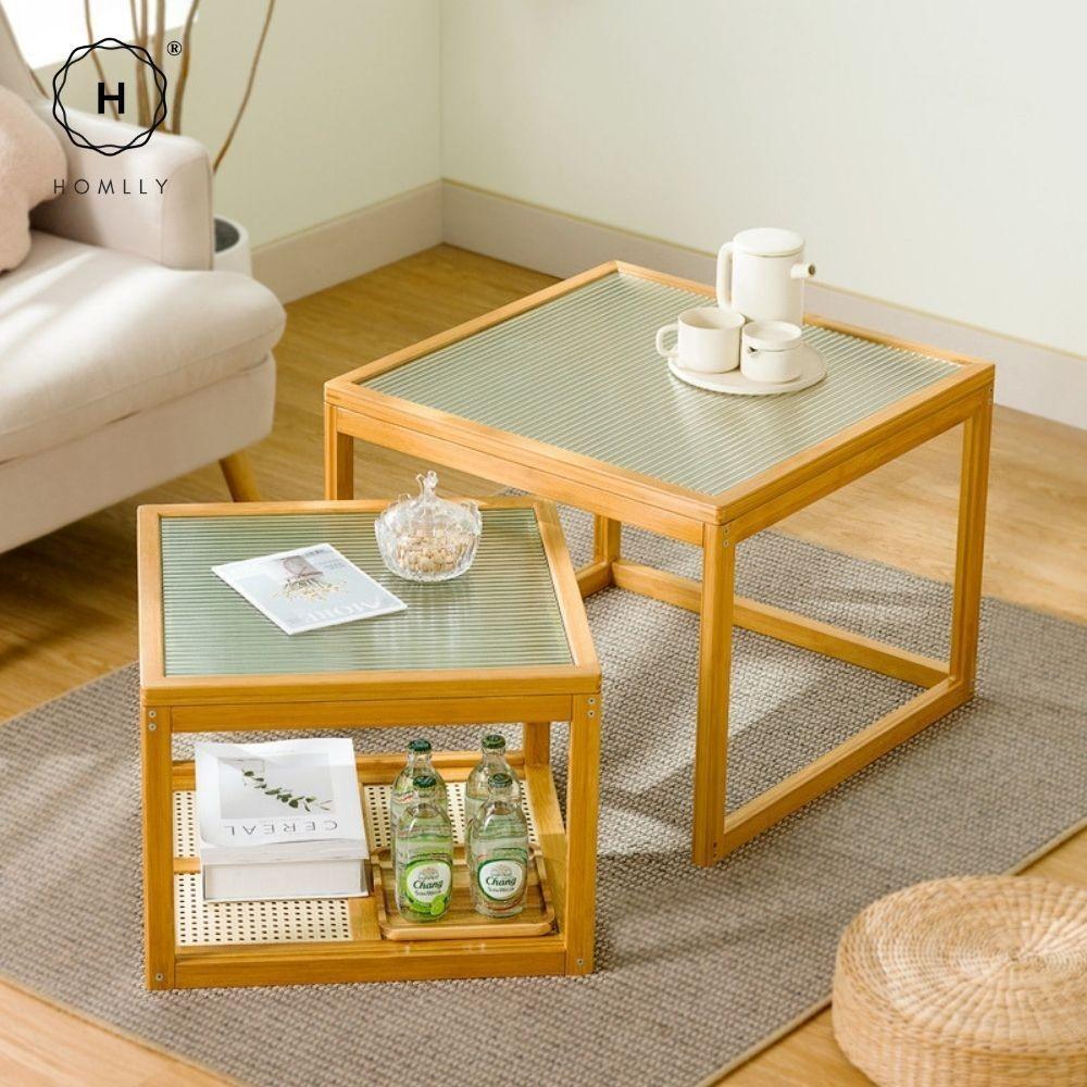 Homlly ika Nesting Living Room Coffee Side Table (Expandable)