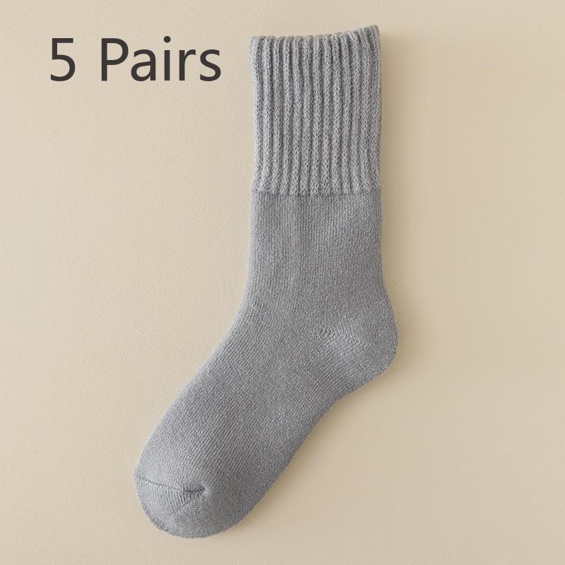 5 Perechi Șosete Bărbați Lână Șosete Tub Mediu cu Îngroșare Lână Iarnă Calde, Absorbție Transpirație, Rezistente la Mirosuri Ciorapi Cașmir