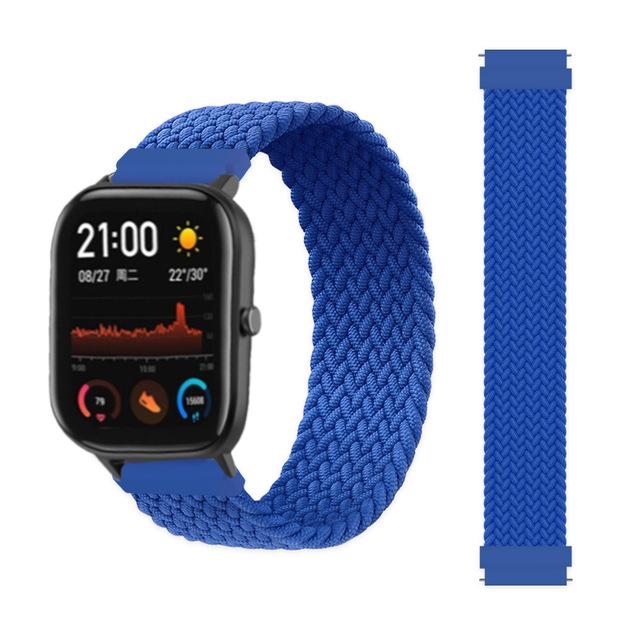20mm 22mm Uhrenarmbänder für Amazfit GTS/4/3/2/2e/GTS2 Mini/GTR 4/3 pro/GTR2/2e/2 Geflochtenes Solo-Loop-Armband Amazfit bip 6 5 Band