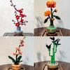 Creative Plum Blossom Orchid Chrysanthemum Lucky Flower 10343 10344 10368 10369 Building Blocks Bricks Toy Gift For Kids