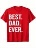 Vintage Distressed Best Dad Ever Black Short Sleeve TShirt For Fathers Day Gift Summer Cotton Crew Neck Tee Shirt