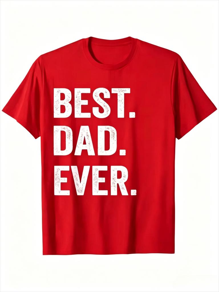 Vintage Distressed Best Dad Ever Black Short Sleeve TShirt For Fathers Day Gift Summer Cotton Crew Neck Tee Shirt