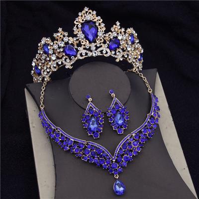 Prenses Gelin Takı Setleri Kadınlar için Moda Tiaralar Düğün Kolye Seti Taç Diadem Küpeler Gelin Kolye Setleri Güzellik Yarışması