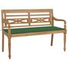 Day and Night - Day and Night Batavia Bench Solid Teak Wood with Green Cushion 120 Cm