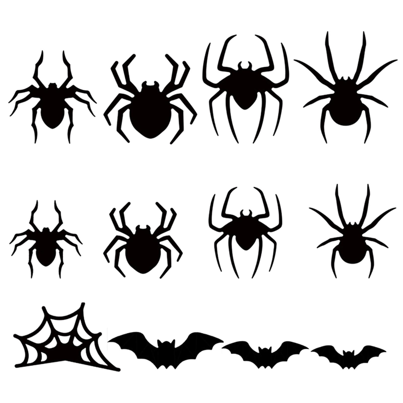 

Halloween Glow Bat Spider Wall Stickers Black Realistic 3D Luminous Bat Wall Sticker for Home Wall Window Party Room Decoration