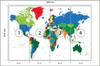 Photomural World Map Washable Fleece 368x254